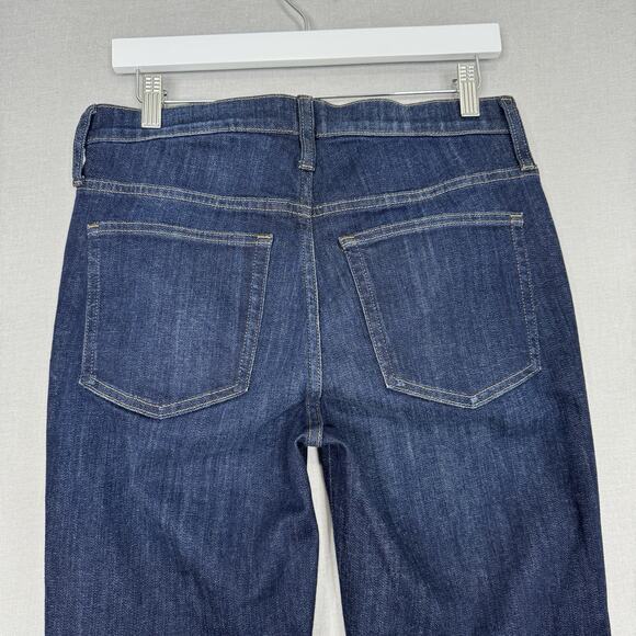 J.Crew Jeans Womens 28 Blue Demi-Boot Crop in Dark Worn Wash Raw Hem Western - Picture 6 of 13